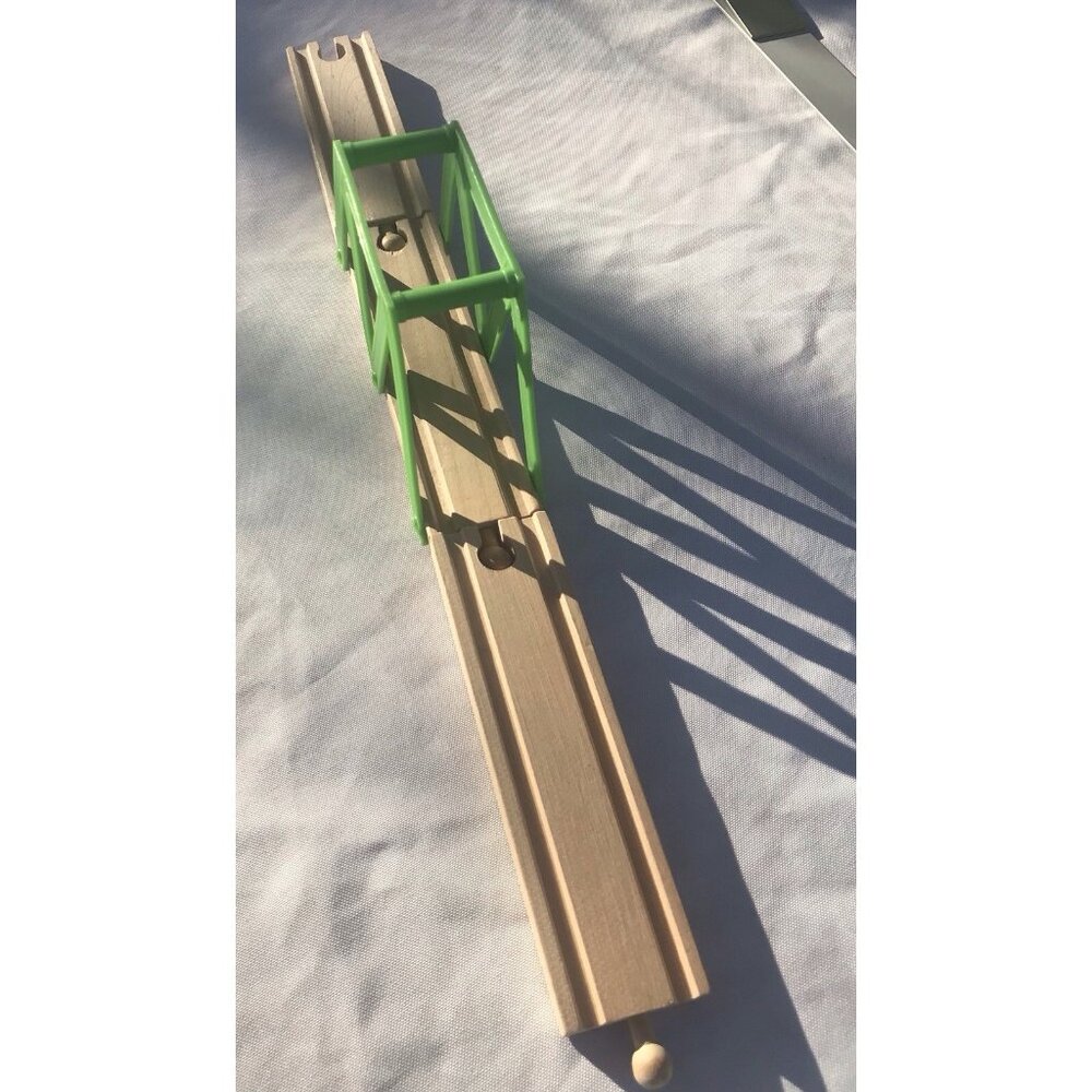 Vtg Brio Green Arch Truss Bridge Wood Track Thomas Train 3 Pc Lot Montessori Toy